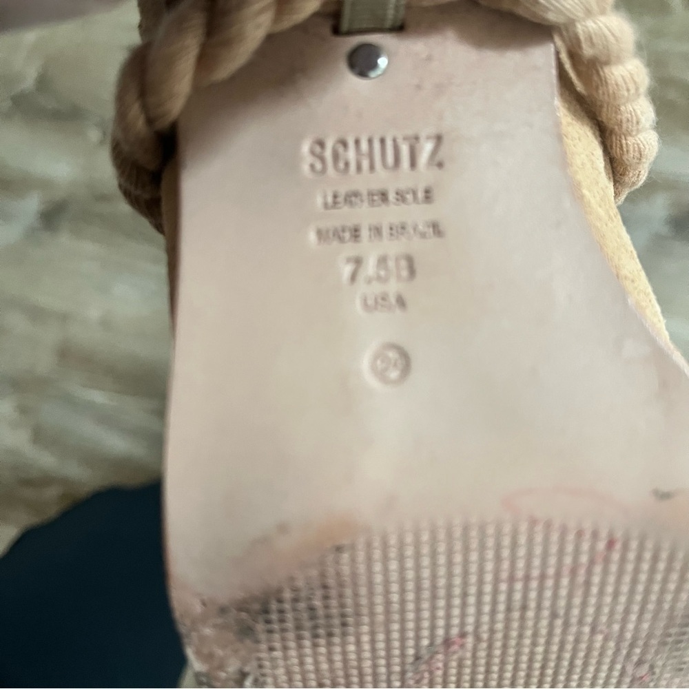 SCHUTZ Women 7.5 Nataly Cow Suede Honeycomb Rope Suede Boots Anthropology Brazil - Picture 7 of 9